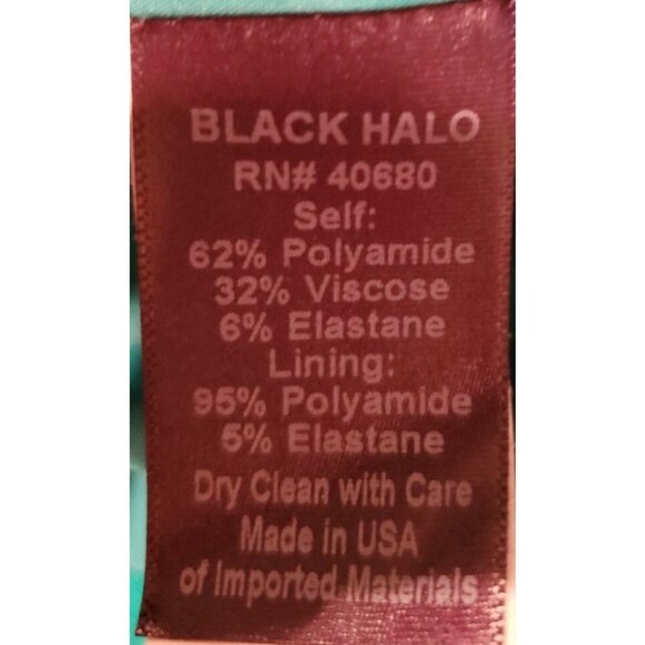 Black Halo Size 2 Behati Black Cocktail Dress Mini Strappy Bodycon Back Zip - Picture 10 of 10